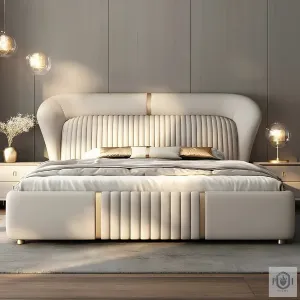 Luxury Cream Tufted Bed